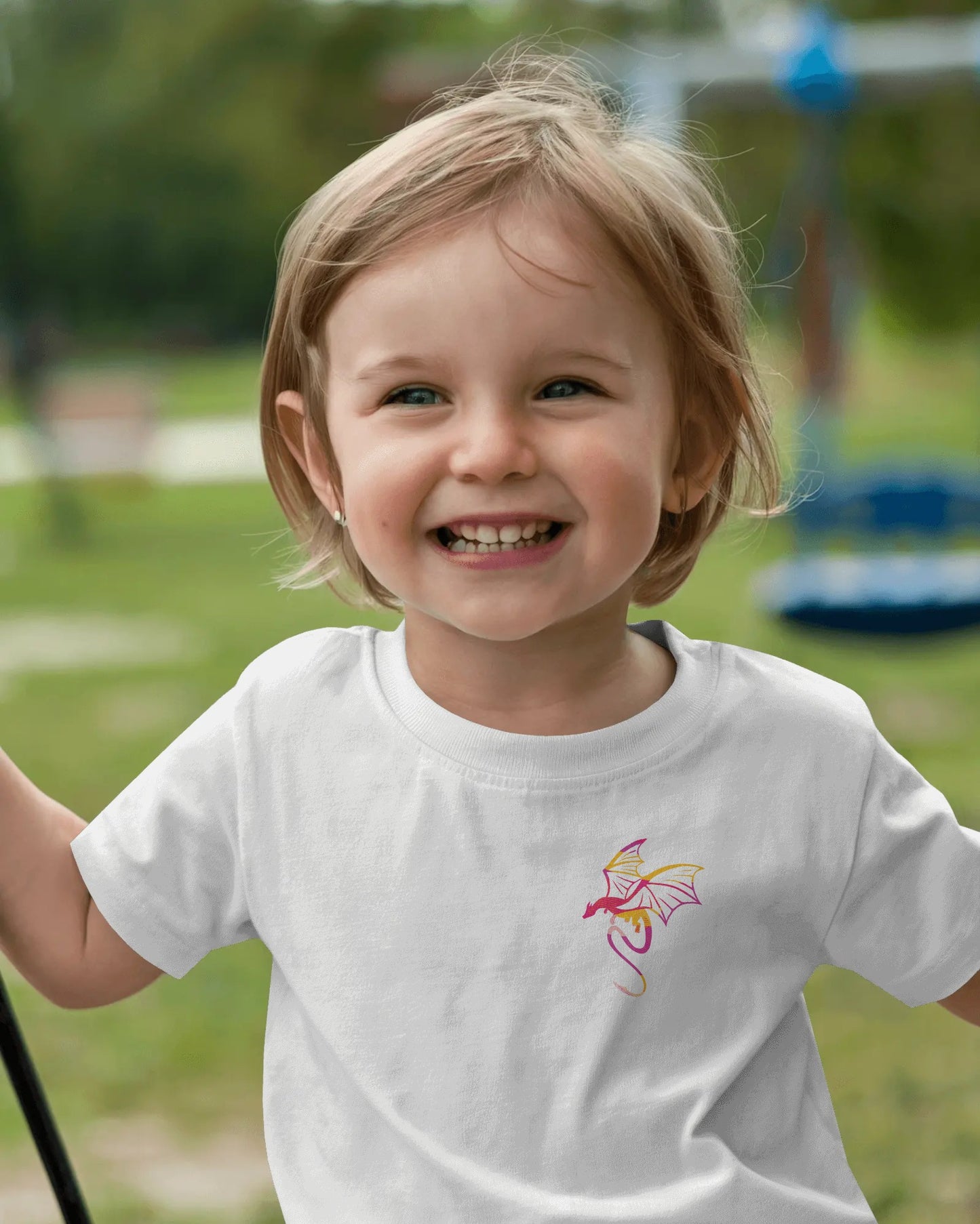 Dragon Flying Through a Colour Storm Unisex Kids Tee
